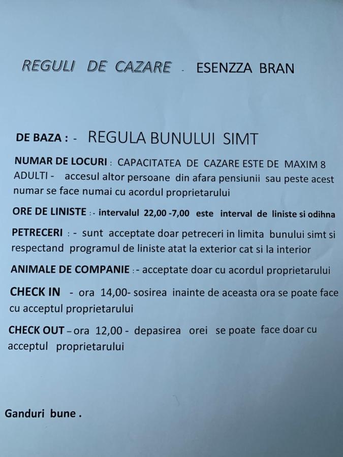 Pensiunea Esenzza Bran  Zewnętrze zdjęcie